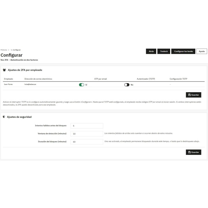 Módulo de Autenticación 2 pasos (2FA) para PrestaShop