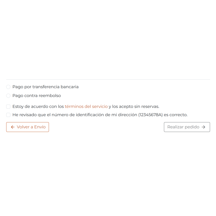 Checkbox to confirm the DNI in the PrestaShop payment step