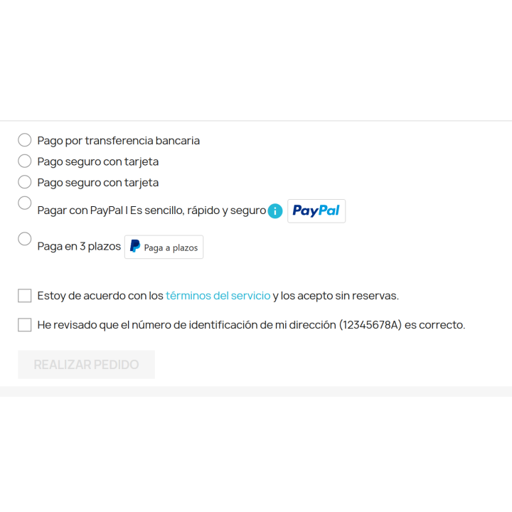 ID number confirmation before payment in PrestaShop