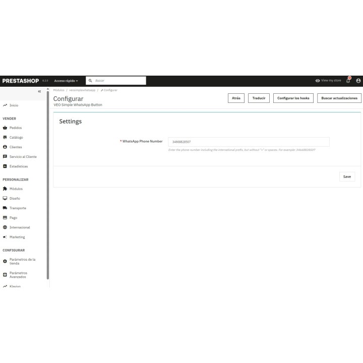 Botón de WhatsApp para PrestaShop | Módulo gratis