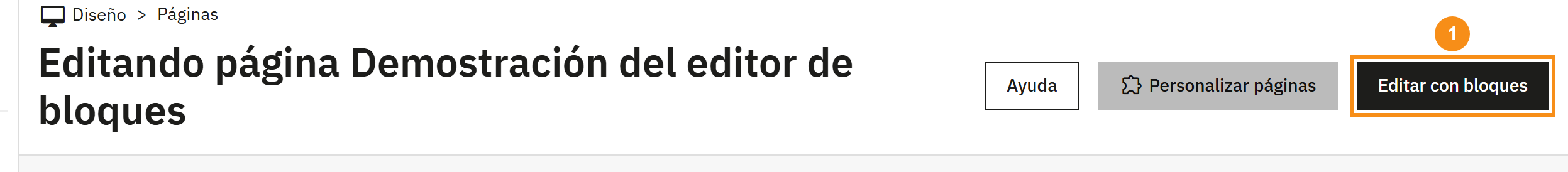 Botón «Editar con bloques» al editar una página CMS de PrestaShop