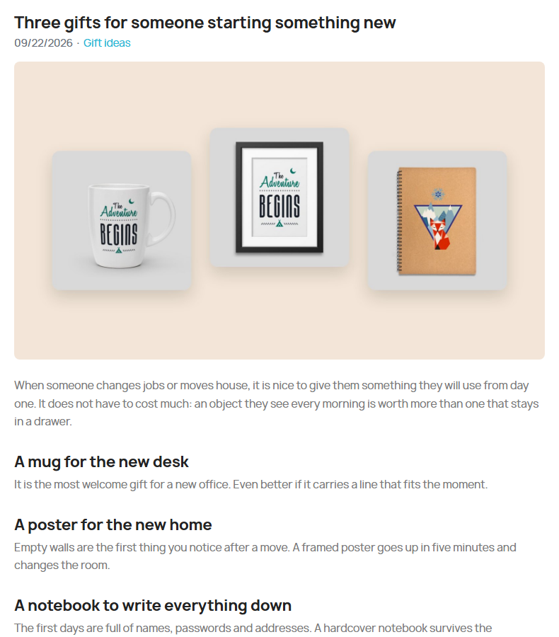 Blog post with featured image
