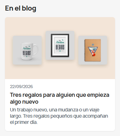 Entradas del blog en la ficha de producto