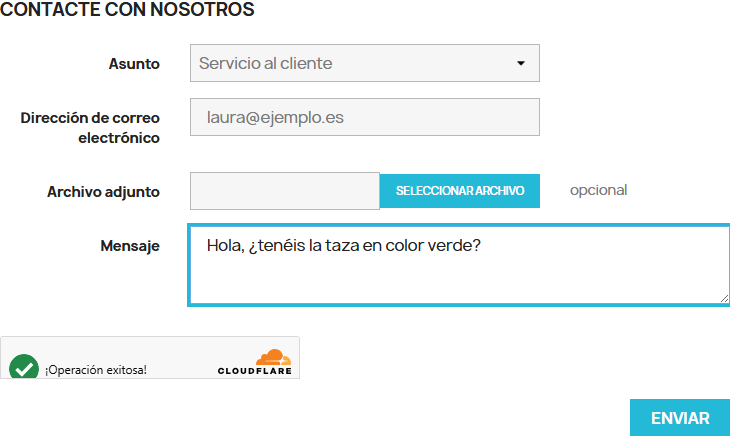 Captcha de Cloudflare Turnstile en el formulario de contacto