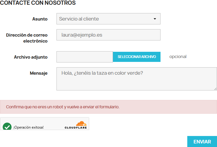 Envío bloqueado: el formulario conserva lo escrito