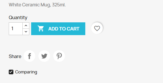 Compare button on the product page