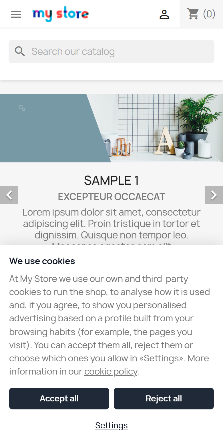 Cookie banner on mobile