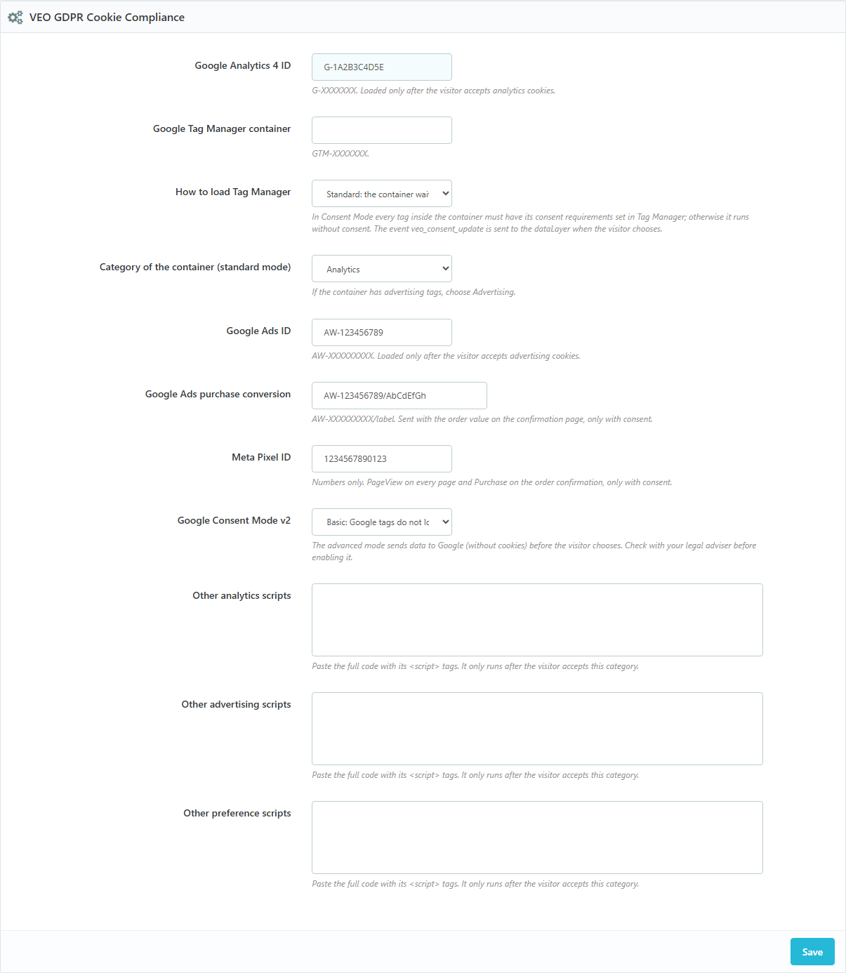 Google Analytics, Google Ads and Meta integrations