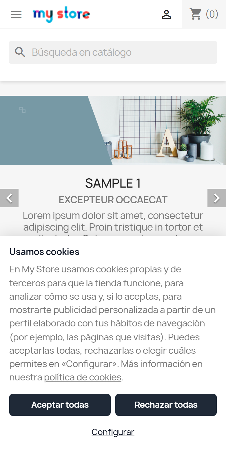 Aviso de cookies en el móvil